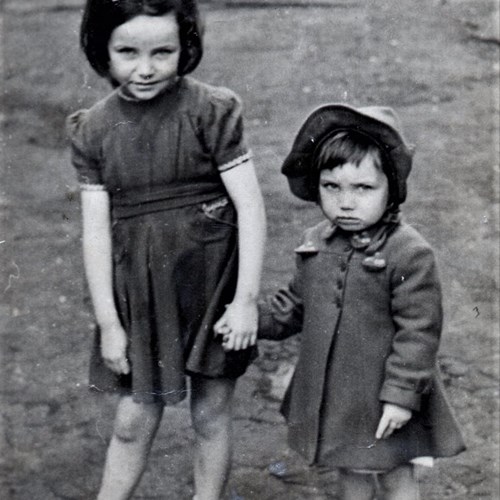 Cecilia Murray And Her Wee Sister, Mathieson Street Glasgow 1950