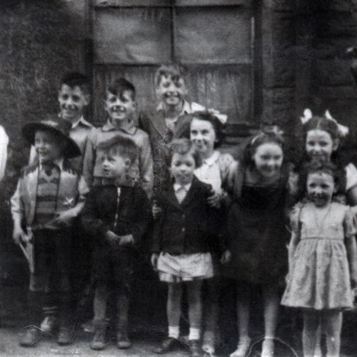 Waddell Street, Glasgow C.1951 Cecilia Murray At The Back With 2 Ribbons In Her Hair.