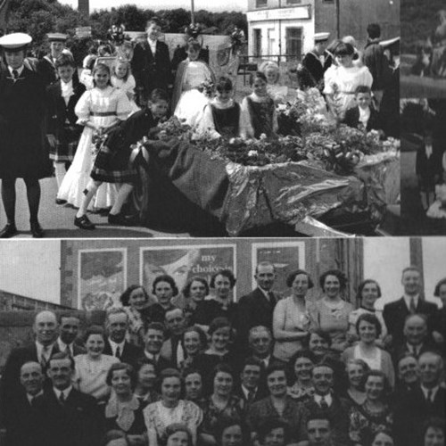 Top Old Kilpatrick Residents At The Gala Day During WWII. Bottom Elma Robertson's Family