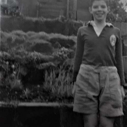 Kenneth Macaldowie In Back Garden Of Glasgow Home In 1957 Aged 13